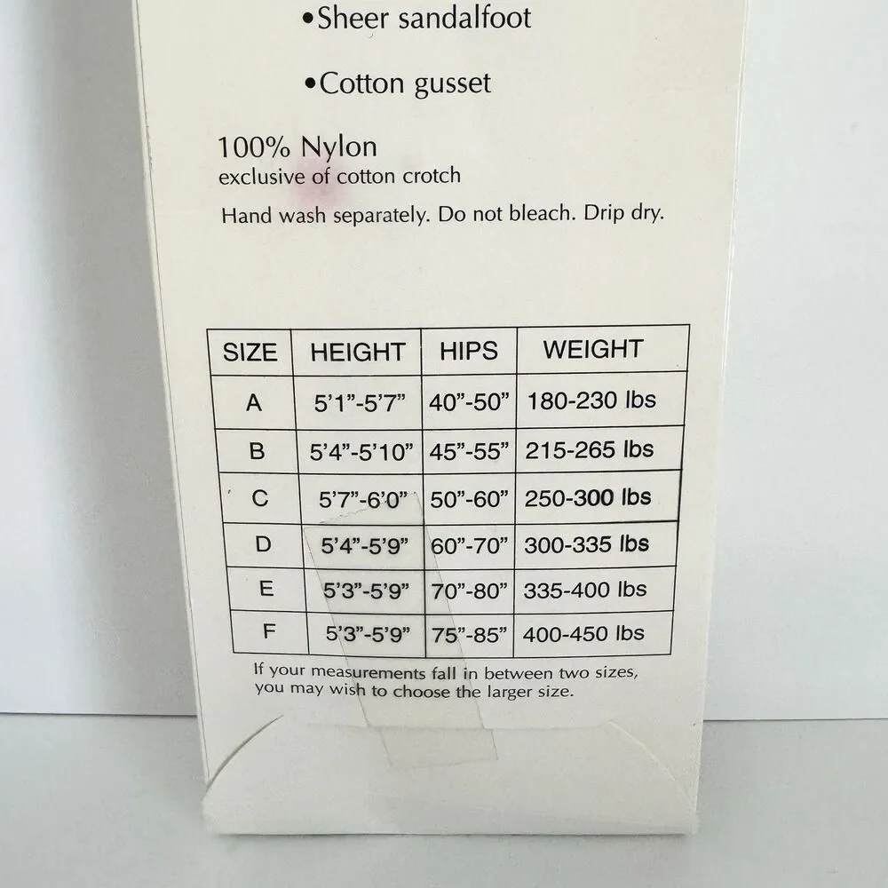 Catherines Day Sheer Pantyhose 1 Pair Plus Size F 400 lbs to 450 lbs Navy Blue